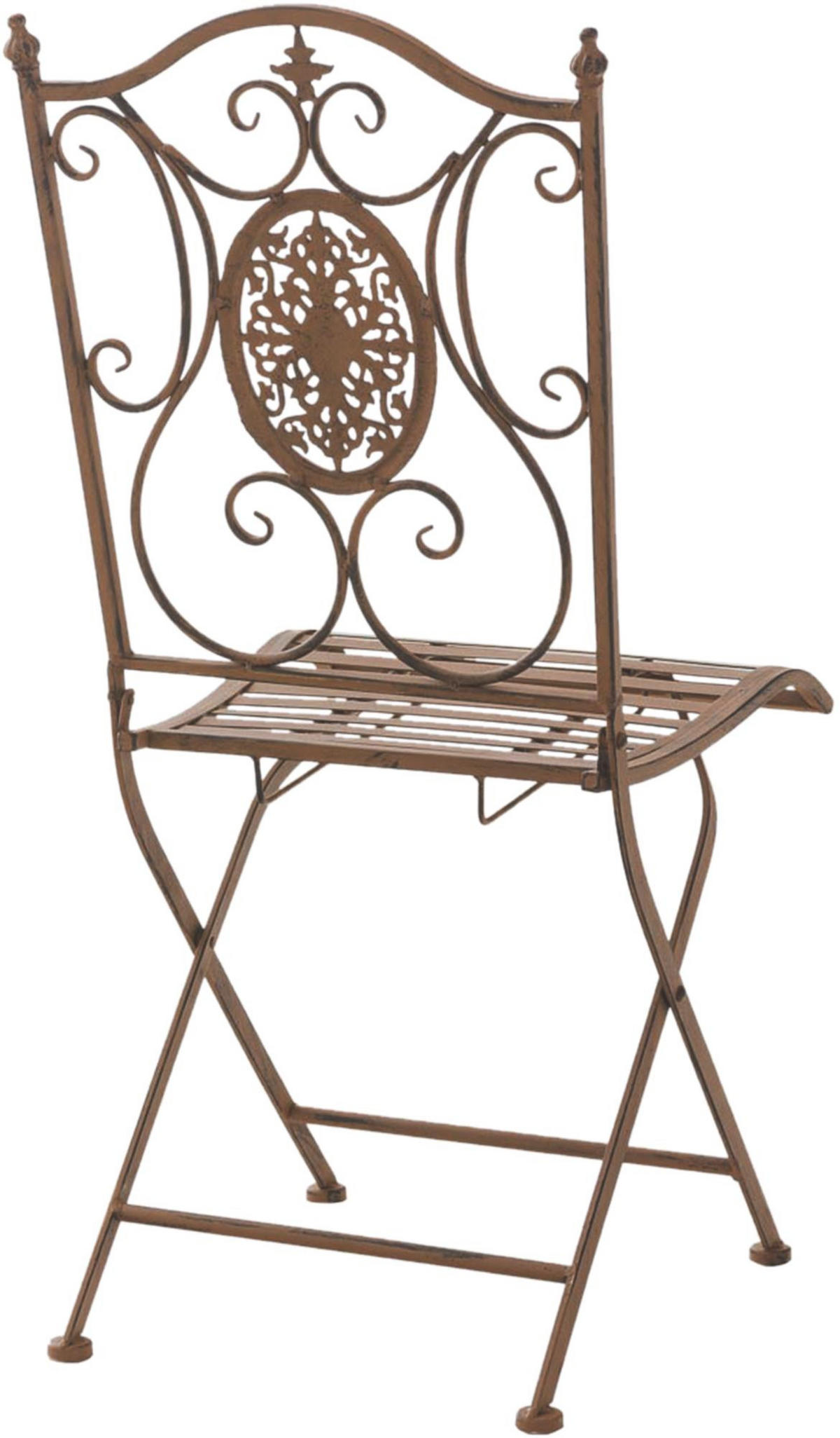 GARTENKLAPPSTUHL 2er Set Metall Antik Braun - Braun, Metall (42/91/49cm) - CLP