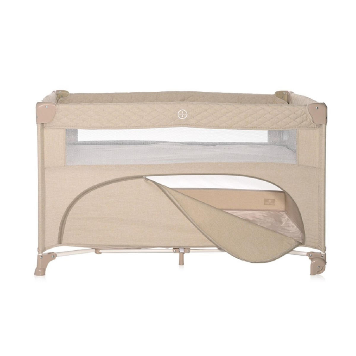 REISEBETT Up´n Down Braun Öffnung, 2 Ebenen, Tragetasche, mit Rädern - Beige, Kunststoff (65/125cm) - Lorelli