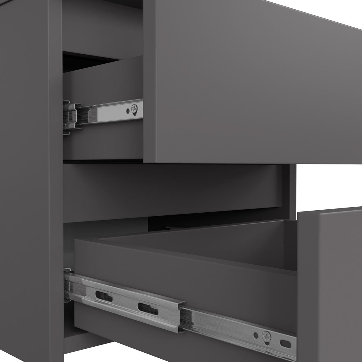 NACHTSCHRANK Grau 40x35x40 cm - Weiß/Grau, Holzwerkstoff (40/40/35cm) - Akord