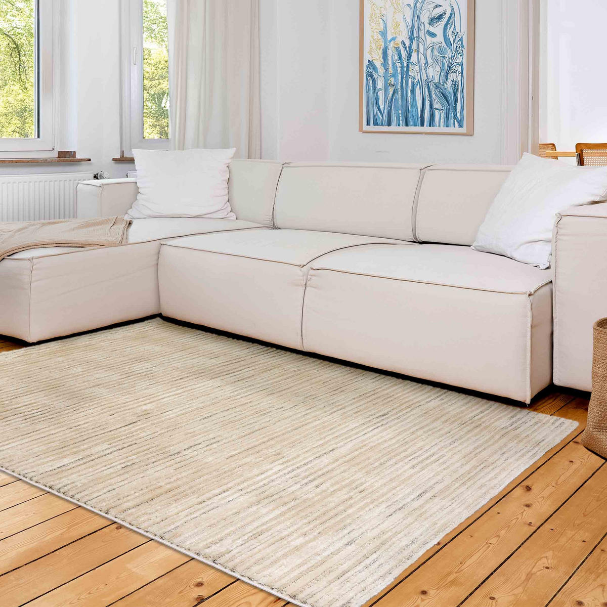 KURZFLORTEPPICH LOU - Beige, Textil (160/230cm) - Astra