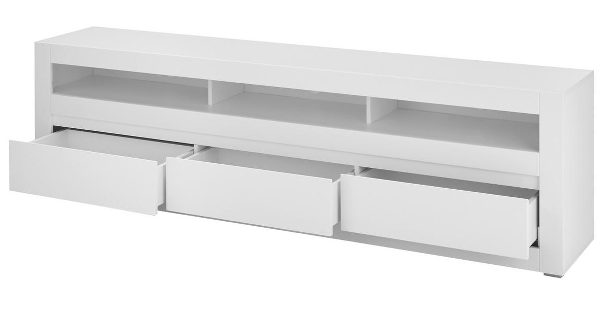 TV-LOWBOARD weiß matt, Evoke Eiche, TV-Unterteil 217 cm, Soft-Close-Funktion - Eichefarben/Silberfarben, Holzwerkstoff/Kunststoff (217/63/42cm) - Furn.Design