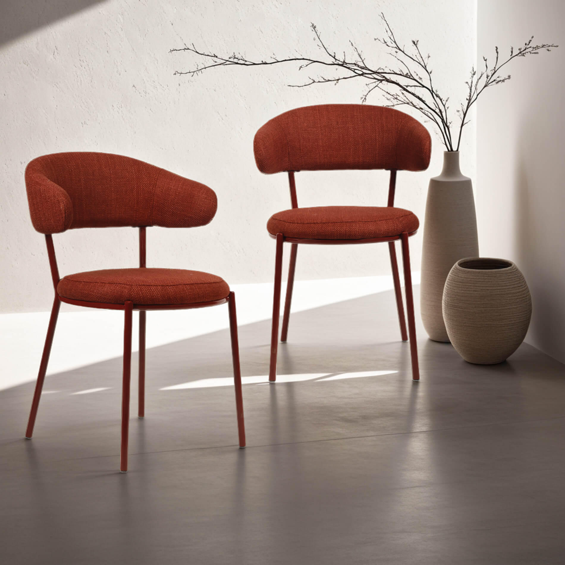 STÜHLE 2er Set Rot 57,5/47,5/80,5 cm - Rot, Textil (47.5/80.5/57.5cm) - Mobili Rebecca