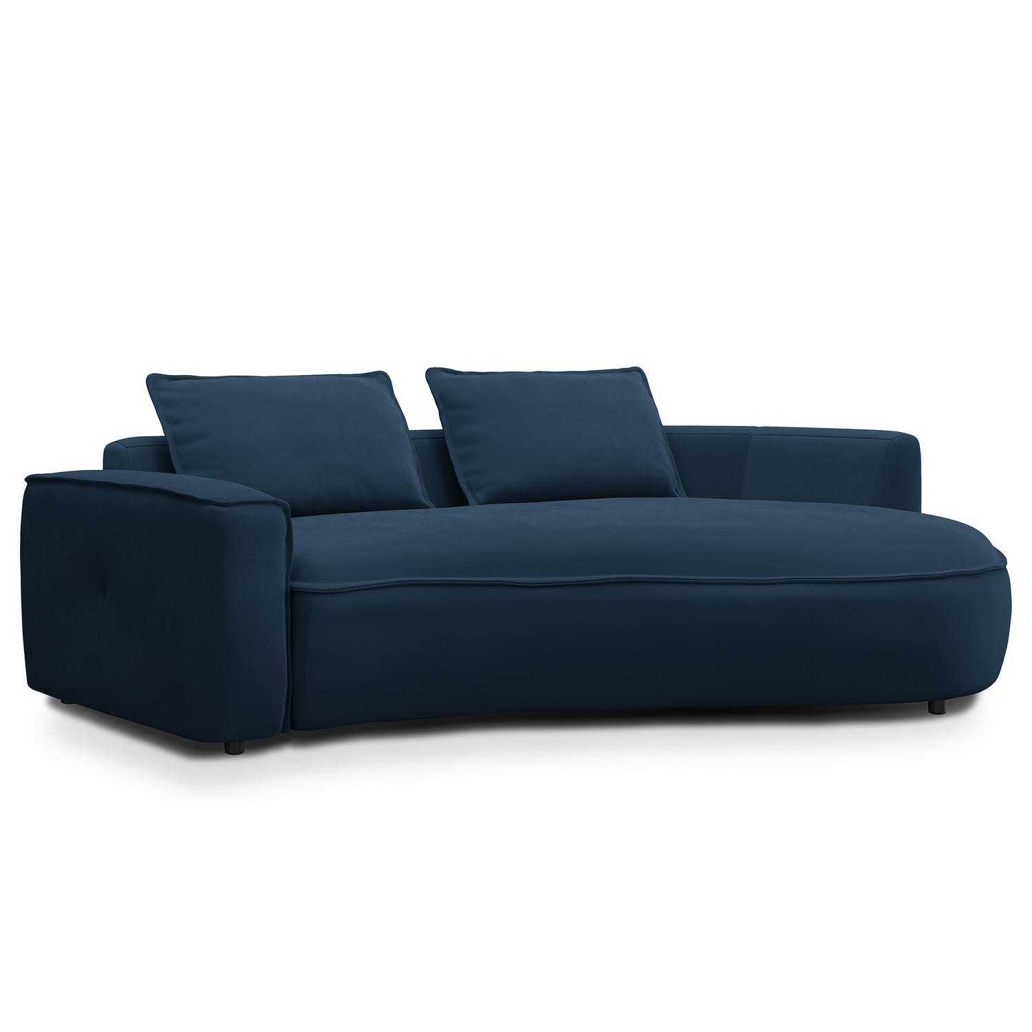 2,5-SITZER SOFA - Schwarz/Dunkelblau, Kunststoff/Textil (217/82/146cm) - home24