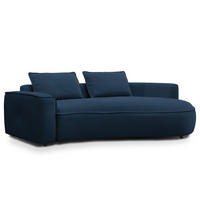 2,5-SITZER SOFA - Schwarz/Dunkelblau, Kunststoff/Textil (217/82/146cm) - home24
