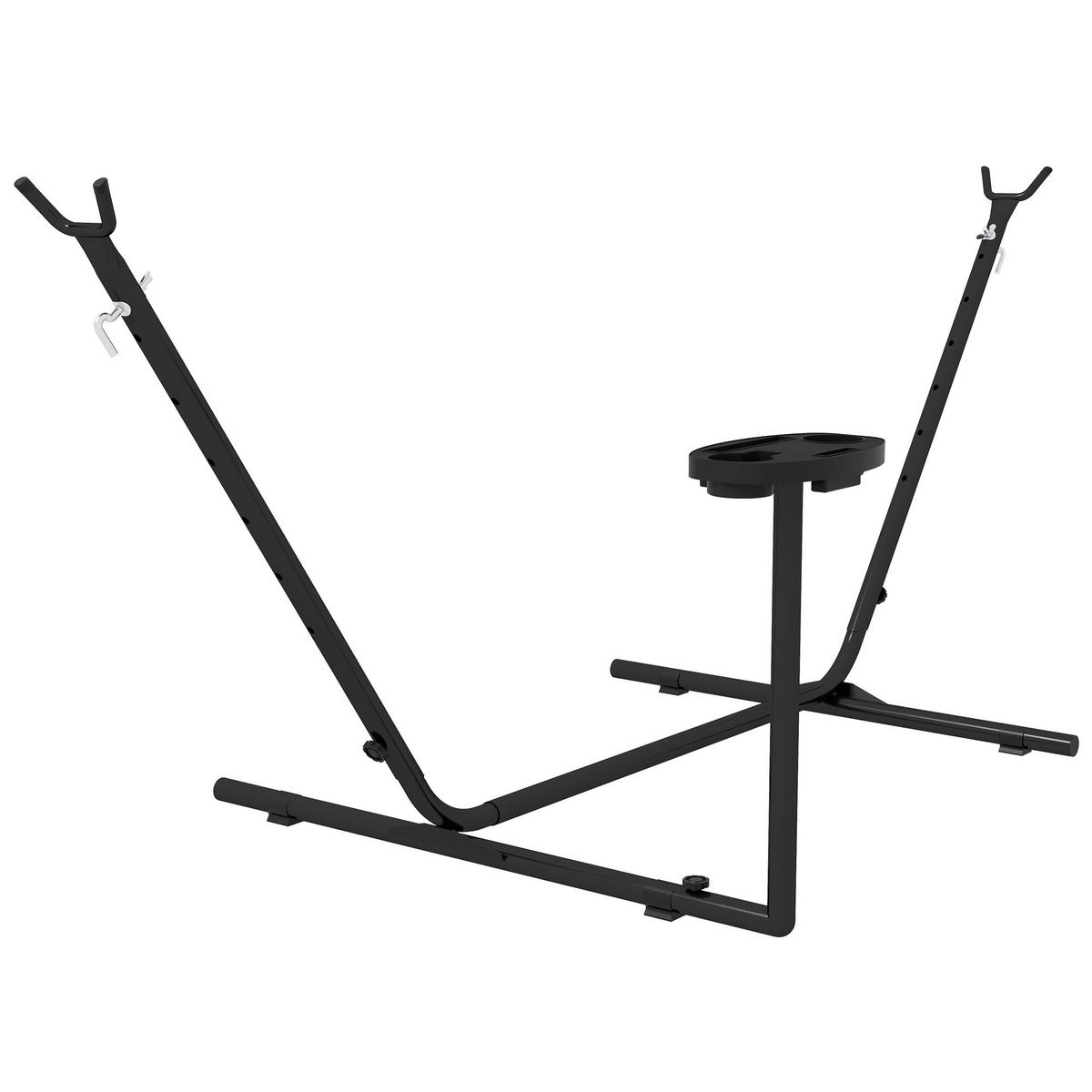 HÄNGEMATTENGESTELL DE-06961 für Hängematten bis 280 cm, Stahl Schwarz - Schwarz, Metall (125/285/110cm) - ComfortXL