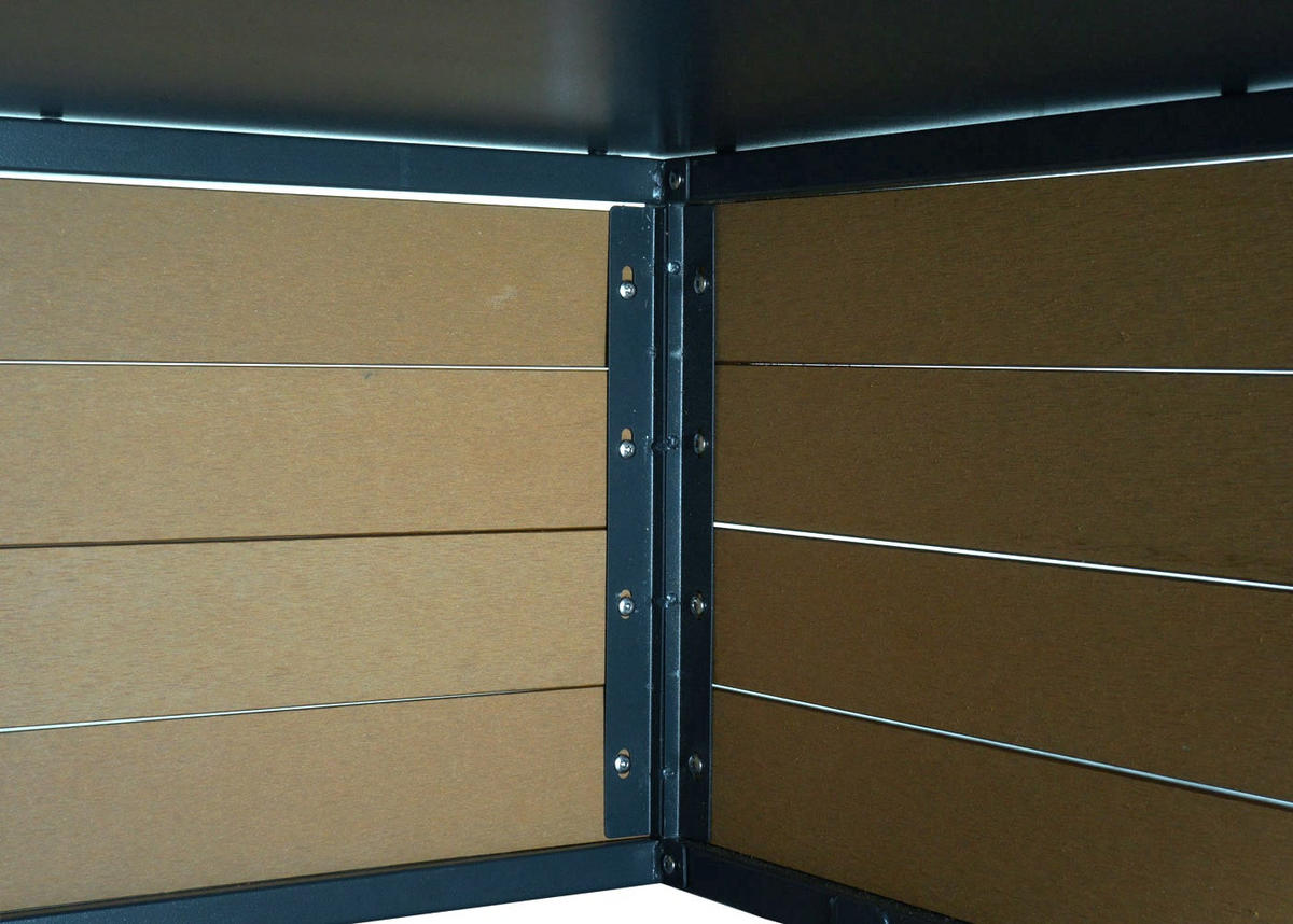MÄHROBOTER-GARAGE XL mit Pflanzkasten 47x70x94cm Eiche-Optik - Braun, Metall (70/47/94cm) - PROREGAL