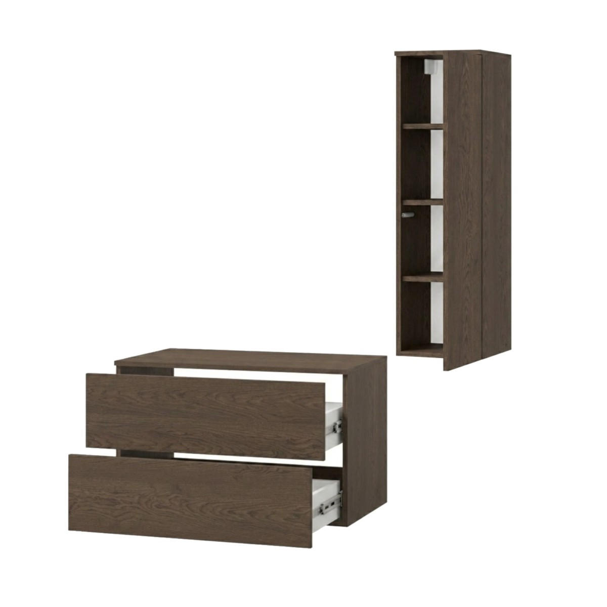 BADMÖBEL-SET Color Baltic Storm 2-Teilig (2S 80 + 1D 100) - Walnussfarben, Holzwerkstoff (110/160/45cm) - mzm24