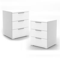 NACHTTISCH Florenz Weiß 46.2 x 60.5 cm 2er Set - Weiß, Holzwerkstoff (46.2/60.5/42cm) - Vicco