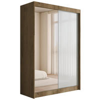 KLEIDERSCHRANK VESLI - 120 cm - Braun|Weiß - Braun/Weiß, Holzwerkstoff (120/215/61cm) - ALTDECOR