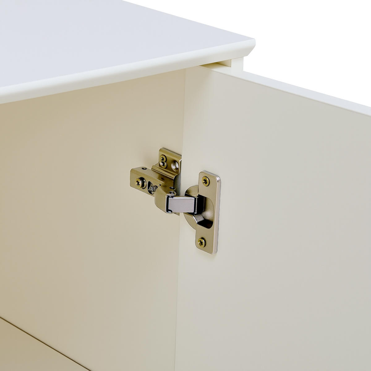 SIDEBOARD in Weiß Anrichte aus MDF mit 4-Türen-Design für Wohnzimmer und Esszimmer, B160/T38/H80 cm - Weiß, Holzwerkstoff/Metall (160/80/38cm) - STILVORA