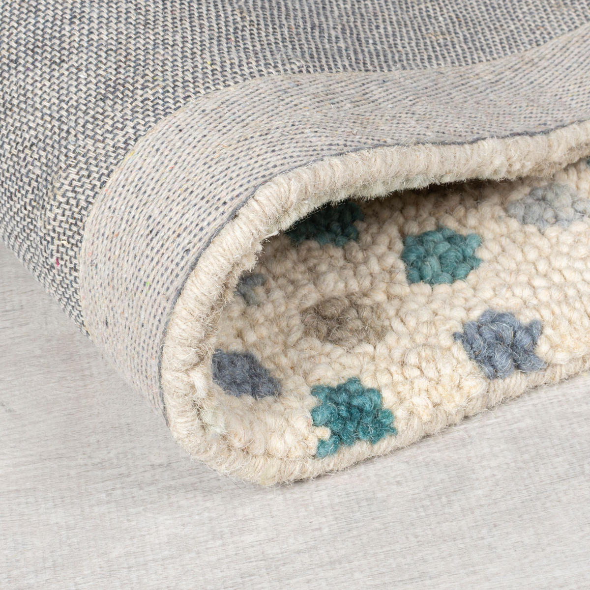 WOLLTEPPICH Patchwork, Wohnzimmer Blau Rechteckig 200x290 - Blau, Textil (200/290cm) - KADIMA DESIGN