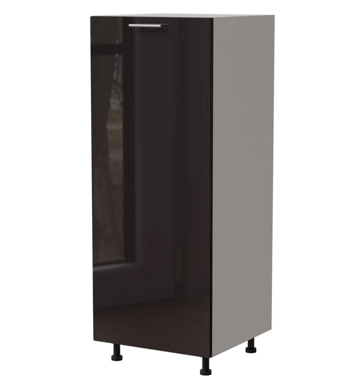 VORRATSSCHRANK Essen Schwarz Hochglanz / Weiß Matt 60 / 59 / 154cm - Schwarz Hochglanz/Schwarz, Holz/Holzwerkstoff (60/154/59cm) - Feldmann-Wohnen