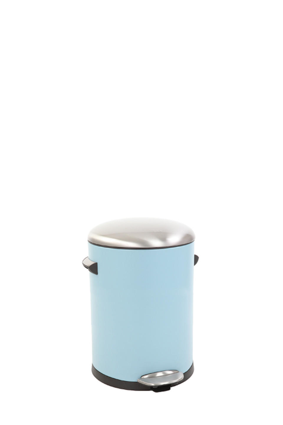 MÜLLEIMER Retro Mit Markanten Griffen und Kugelkappe 5 Liter 30 x 20,5 cm Kunststoff Inneneimer Hellblau - Blau, Metall (23.7/30/27.2cm) - PROREGAL