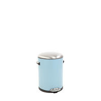 MÜLLEIMER Retro Mit Markanten Griffen und Kugelkappe 5 Liter 30 x 20,5 cm Kunststoff Inneneimer Hellblau - Blau, Metall (23.7/30/27.2cm) - PROREGAL