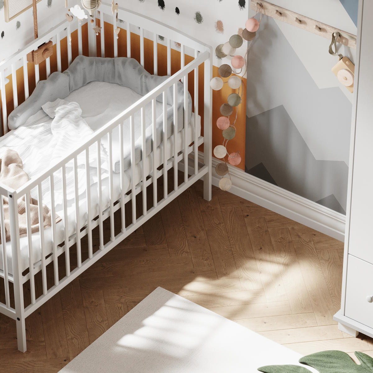 BABYBETT Nöa mit Matratze - Weiß, Holz (60/120cm) - kiki design