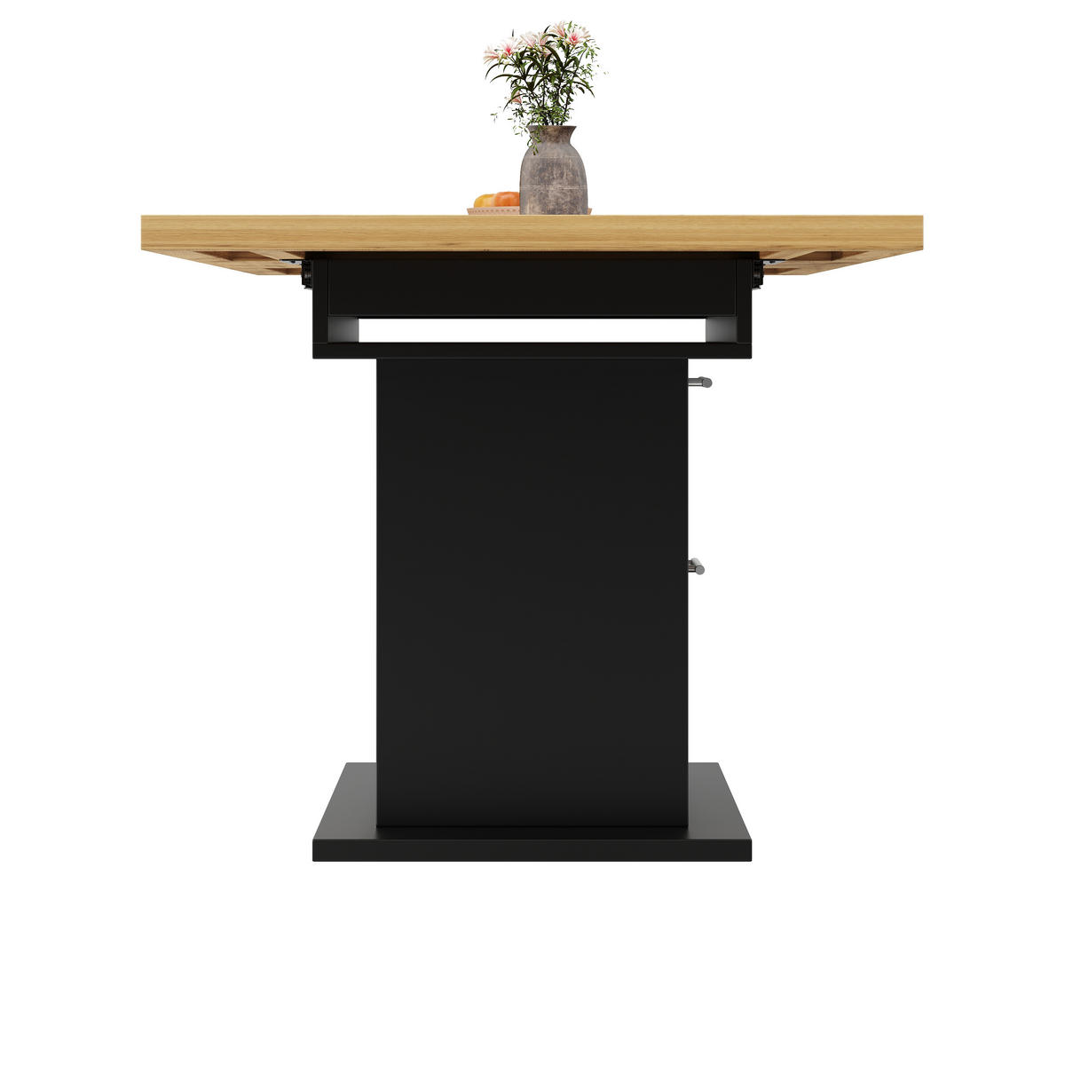 ESSTISCH ausziehbar 110-140/80/77,2 cm mit LED DE-39633 Holzoptik - Schwarz, Holzwerkstoff (80/140/77.2cm) - ComfortXL