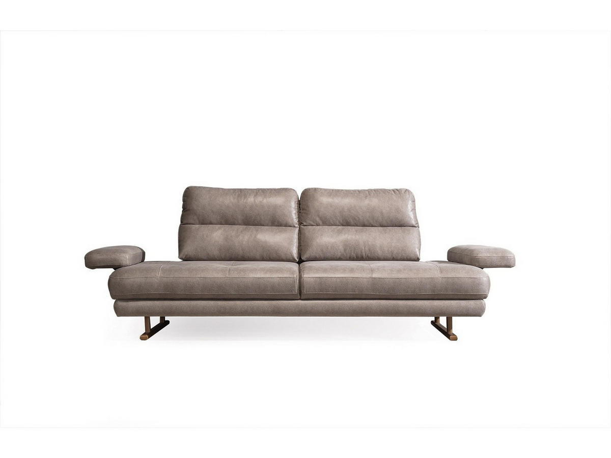 SOFA Quatro 3-Sitzer Nubuk Taupe - Taupe, Holz/Textil (240/90/105cm) - Villa Möbel