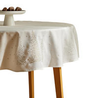 TISCHDECKE Navore Rund 160cm Weiß/Gold, Dekorative Tischdeko Weihnacheten, Weihnachtsdeko, Christmas - Weiß, Textil (160cm) - home&you