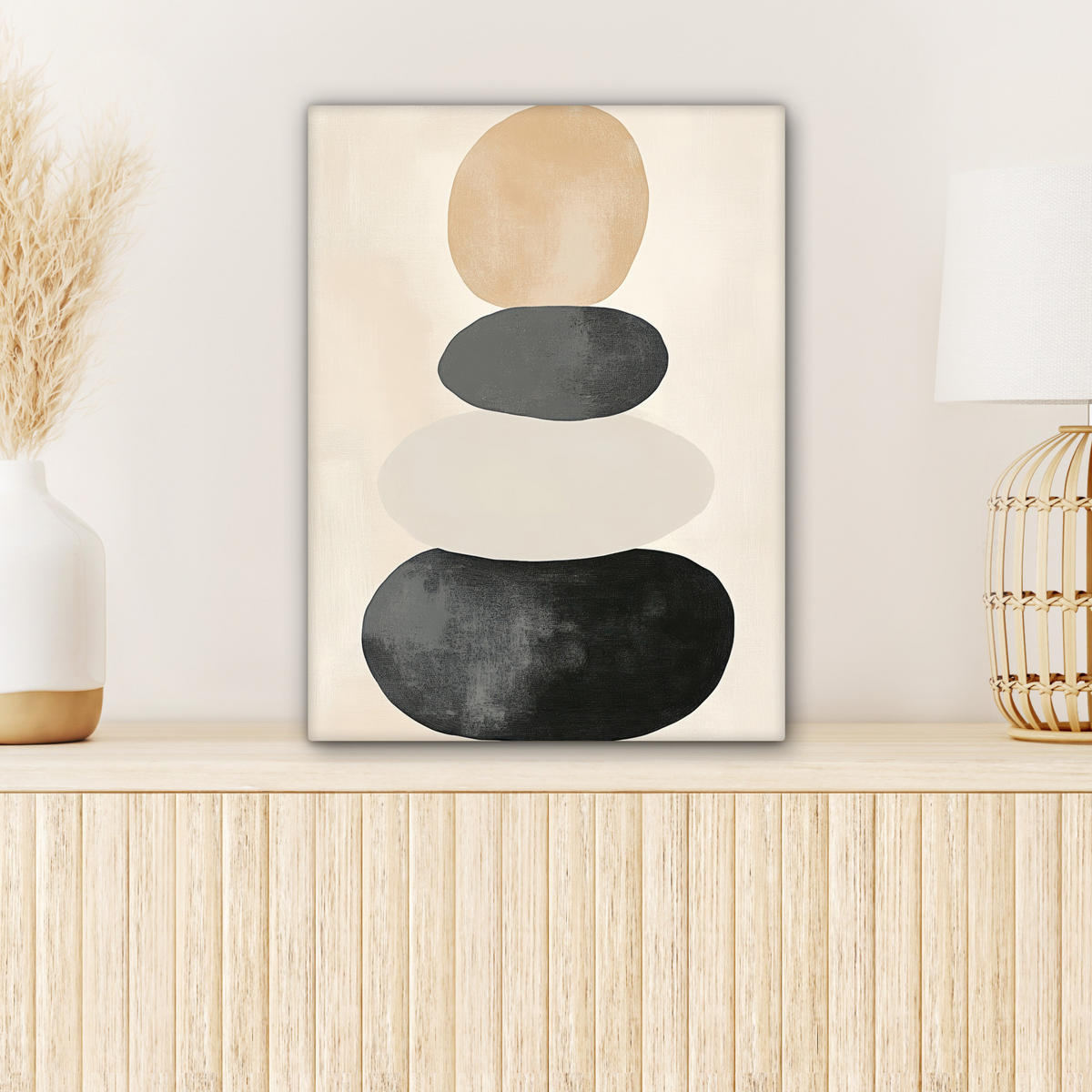 LEINWANDBILD Japandi - Wabi sabi - Beige 30x40 cm - Taupe, Textil (30/40cm) - MuchoWow