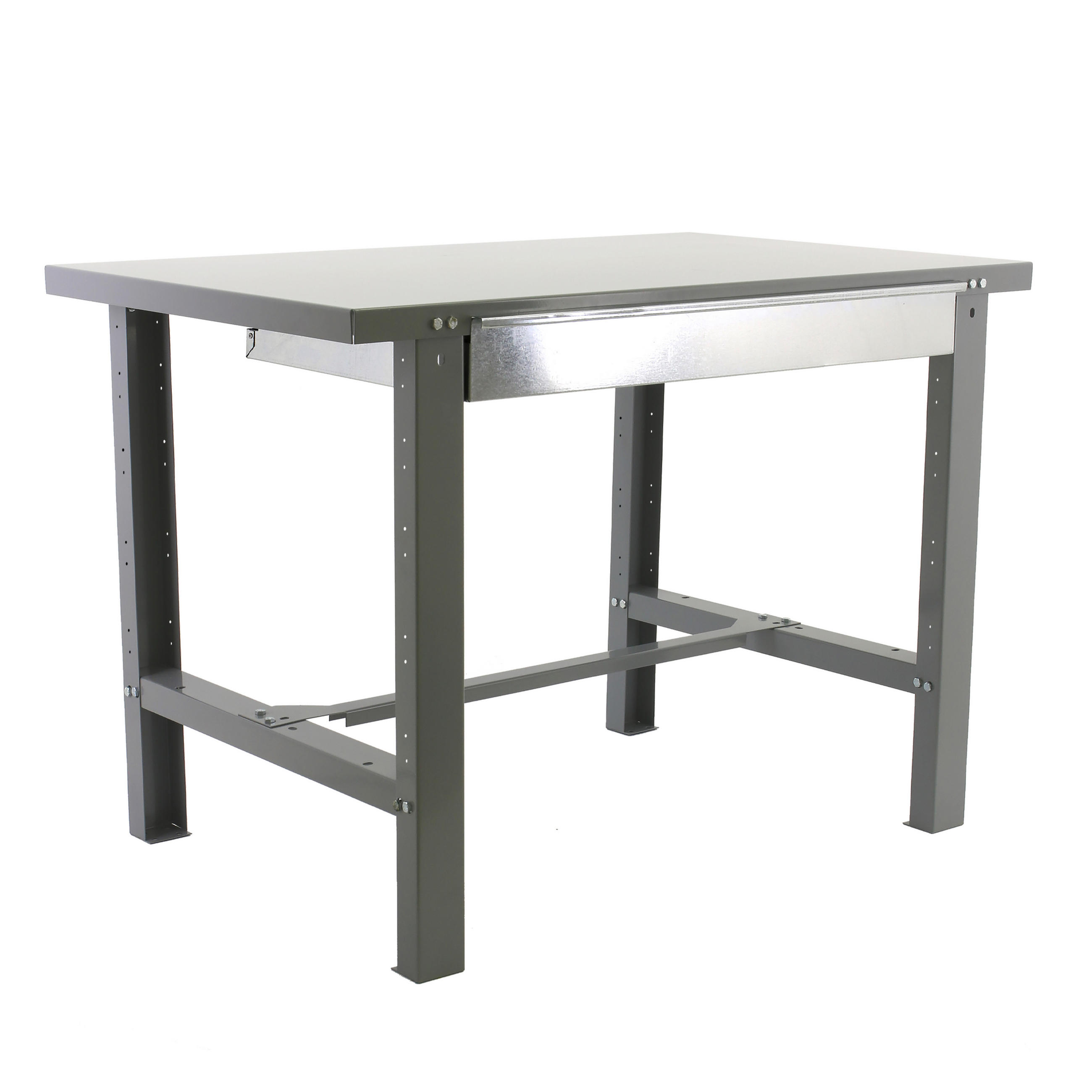 WERKBANK BUFFALO METAL mit Schublade | HxBxT 83x180x73cm | Traglast 600kg | Grau - Grau, Metall (180/83/73cm) - PROREGAL