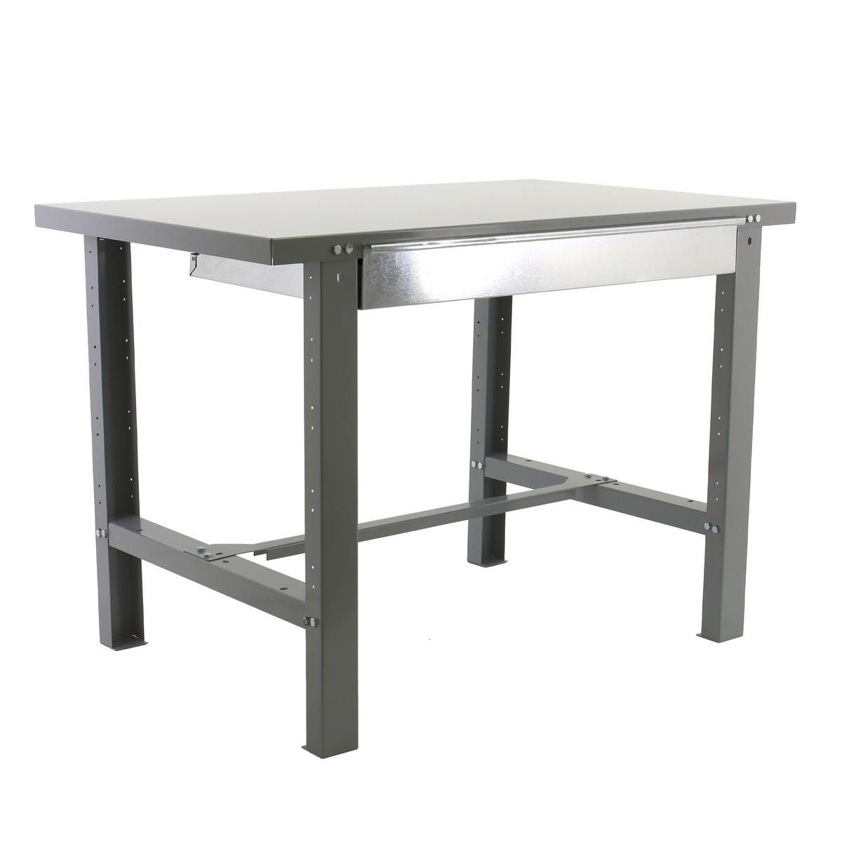 WERKBANK BUFFALO METAL mit Schublade | HxBxT 83x180x73cm | Traglast 600kg | Grau - Grau, Metall (180/83/73cm) - PROREGAL