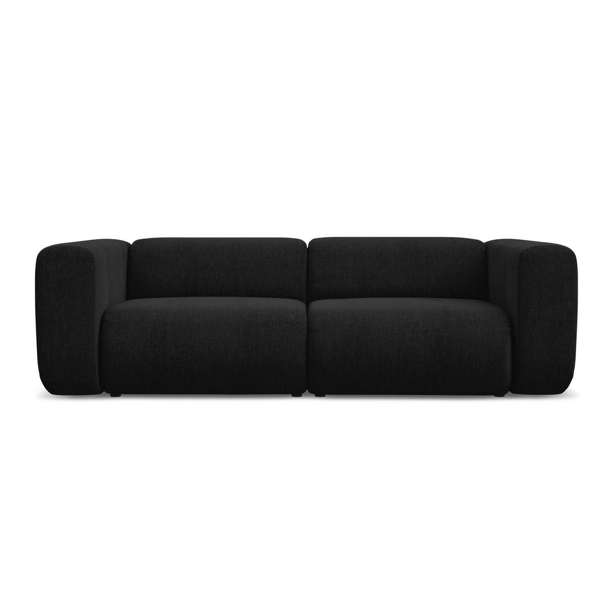 3-SITZER SOFA Chenille Stoff Schwarz - Schwarz, Kunststoff/Textil (228/70/89cm) - LaMiaSofa