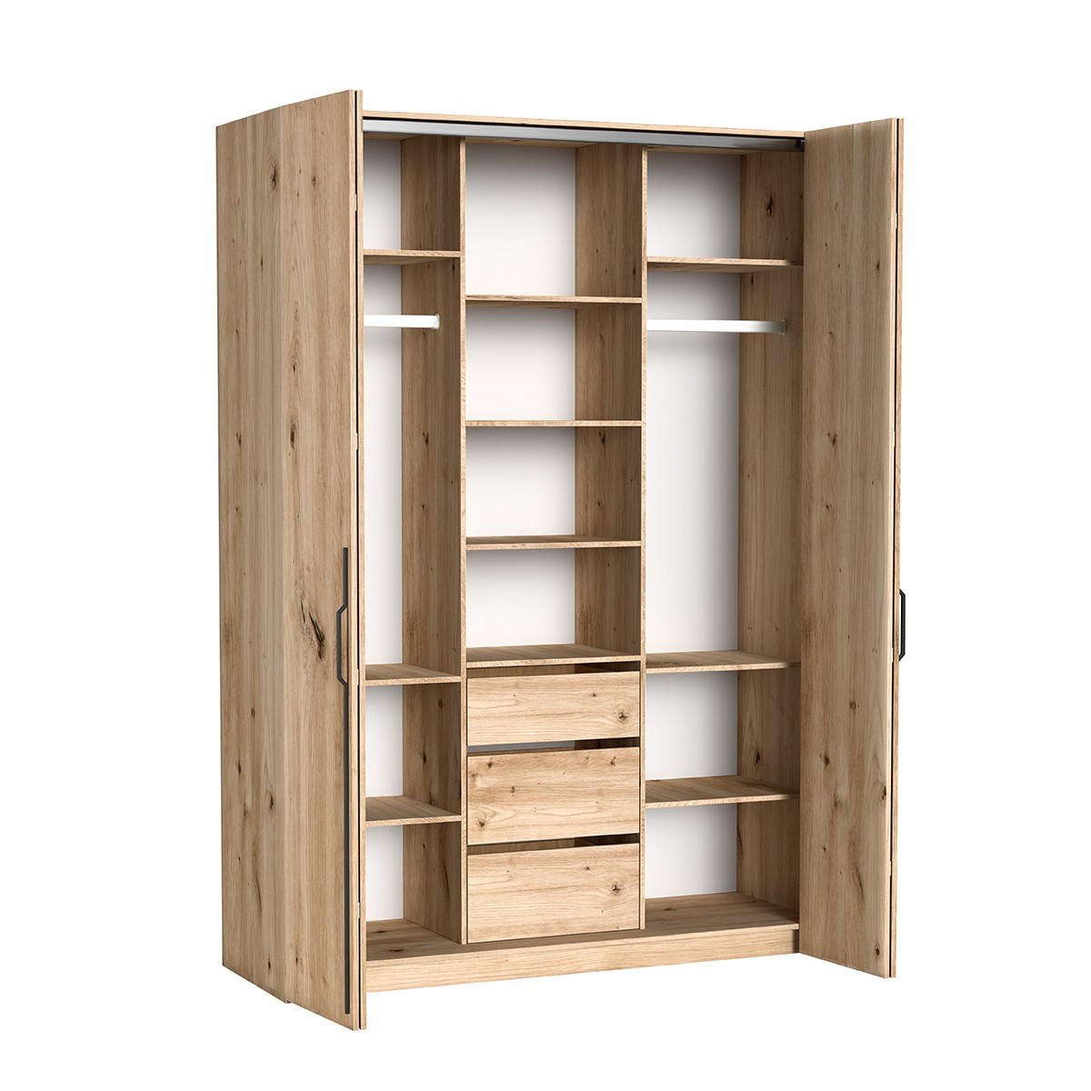 DREHTÜRENSCHRANK ANCONA 170/240/58cm 4-türig Eiche Artisan - Eiche Artisan, Holzwerkstoff (170/240/58cm) - MASSENO