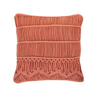 DEKOKISSEN Orange 45/45 cm Akkoy - Orange, Naturmaterialien/Textil (45/45cm) - Beliani