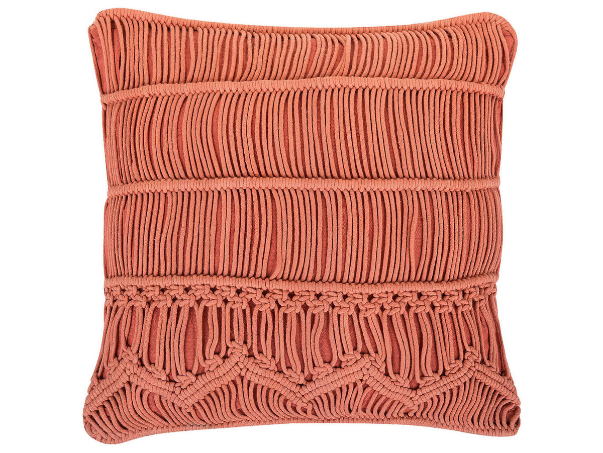 DEKOKISSEN Orange 45/45 cm Akkoy - Orange, Naturmaterialien/Textil (45/45cm) - Beliani