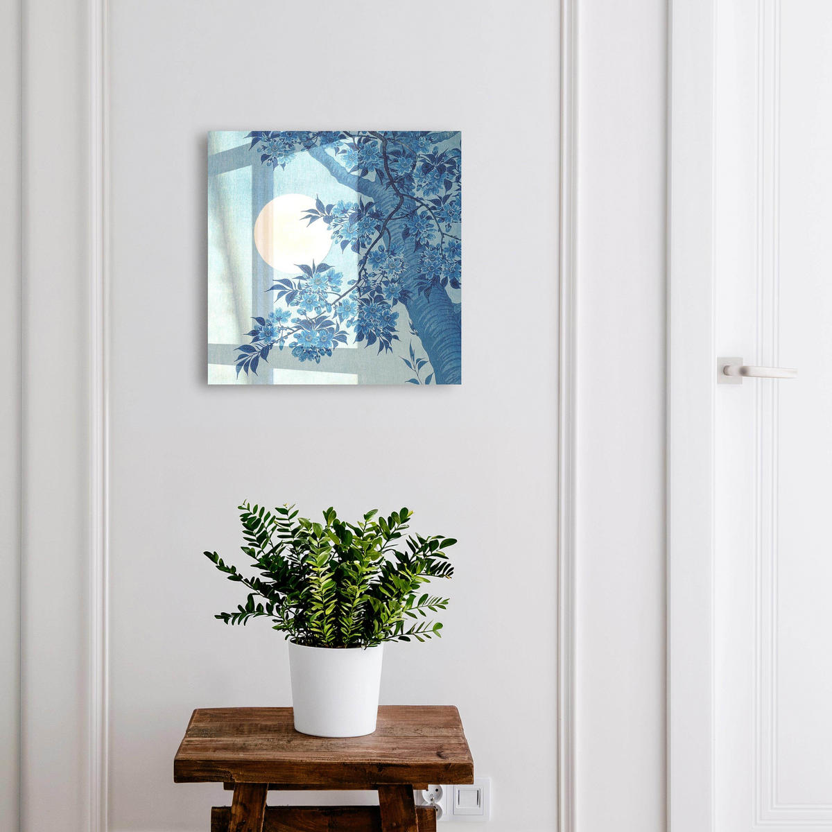 SCHLÜSSELBOX Schwarz 30x30 cm- Türöffnung nach rechts - Mondhelle Nacht - Blau, Metall (30/30/5cm) - TULUP