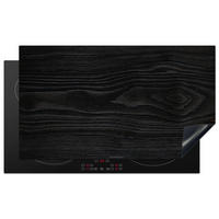 HERABDECKPLATTE - Schwarz - Holzoptik - 95x50 - Schwarz, Kunststoff (95/50/0.2cm) - MuchoWow