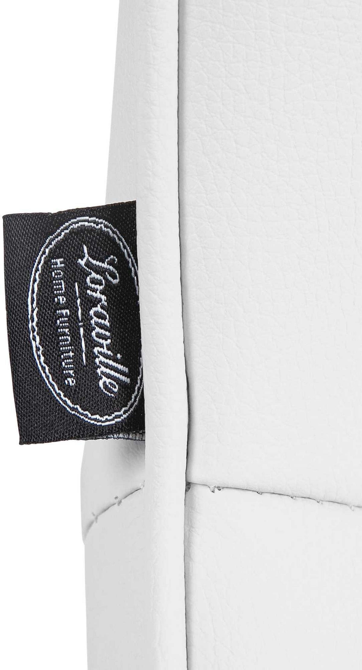 BARHOCKER 2er Set Lederlook weiß - Chromfarben/Weiß, Textil/Metall (49/85/51cm) - CLP