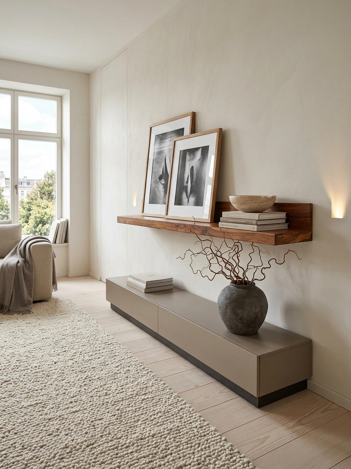 WANDREGAL Massivholz Landhausstil 140 cm Naturprodukt - Braun, Holz (140/17/24cm) - KADIMA DESIGN