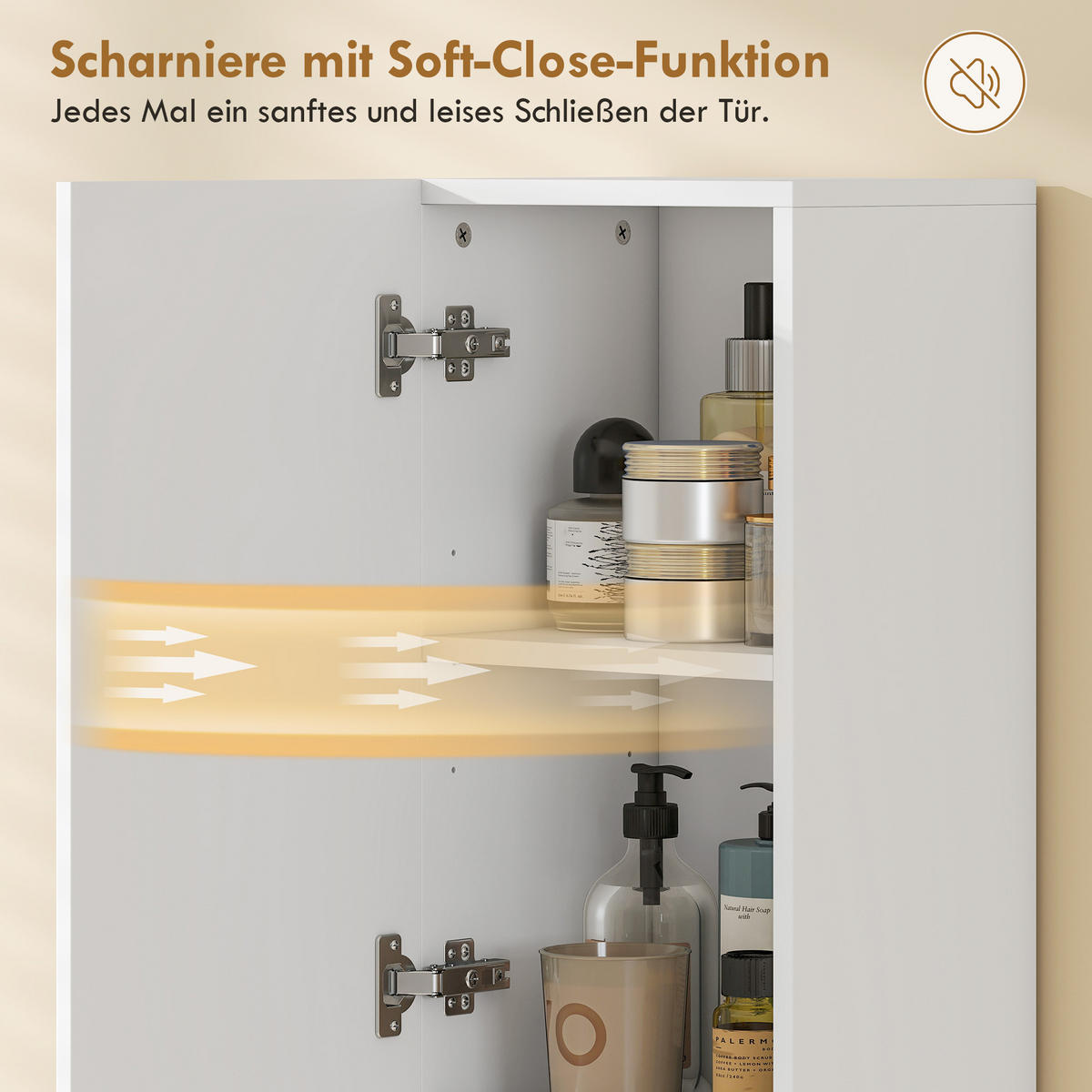 BADEZIMMERSCHRANK aus MDF 30/24/140 cm Weiß - Weiß, Holzwerkstoff (24/140/30cm) - HOMCOM