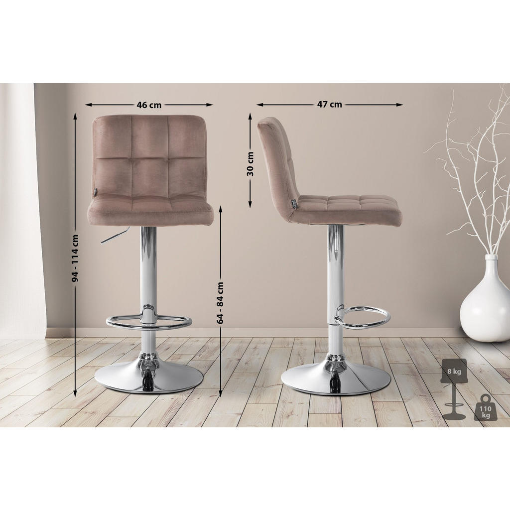 Thumbnail - CLP Barhocker, Braun, Textil, 46x94x47 cm, Esszimmer, Barmöbel, Barhocker