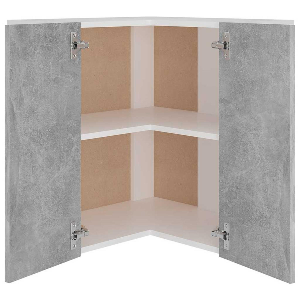 ECKHÄNGESCHRANK Betongrau 57/57/60 Cm Holzwerkstoff - Grau, Holzwerkstoff (57/60/57cm) - vidaXL