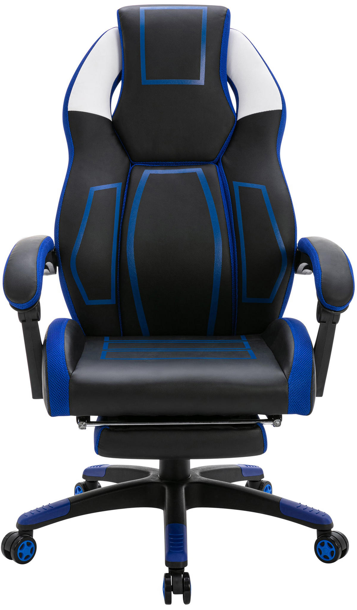 BÜROSTUHL Nexil Kunstleder schwarz/blau - Schwarz, Metall (69/127/70.5cm) - TPFLiving