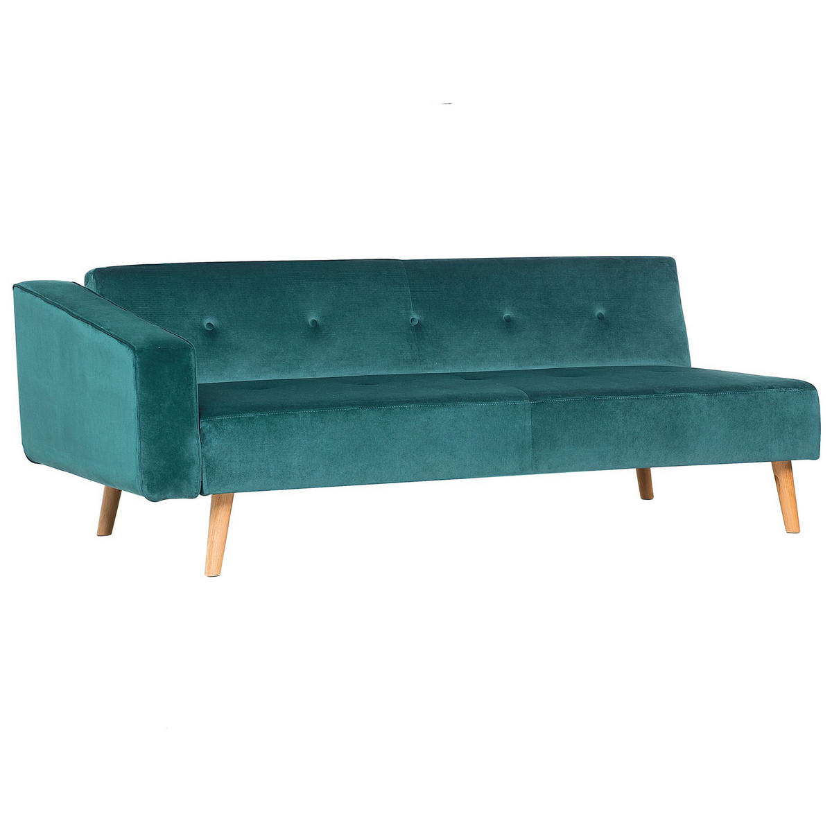 ECKSOFA Samtstoff Grün Vadso - Hellgrün, Textil (303/98cm) - Beliani