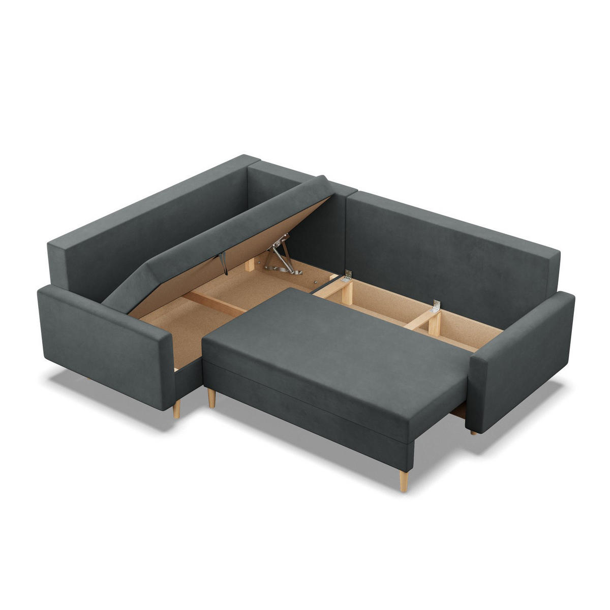 ECKSOFA Blank links dunkelgrau - Dunkelgrau, Textil (223/172cm) - SIMKAM Furniture