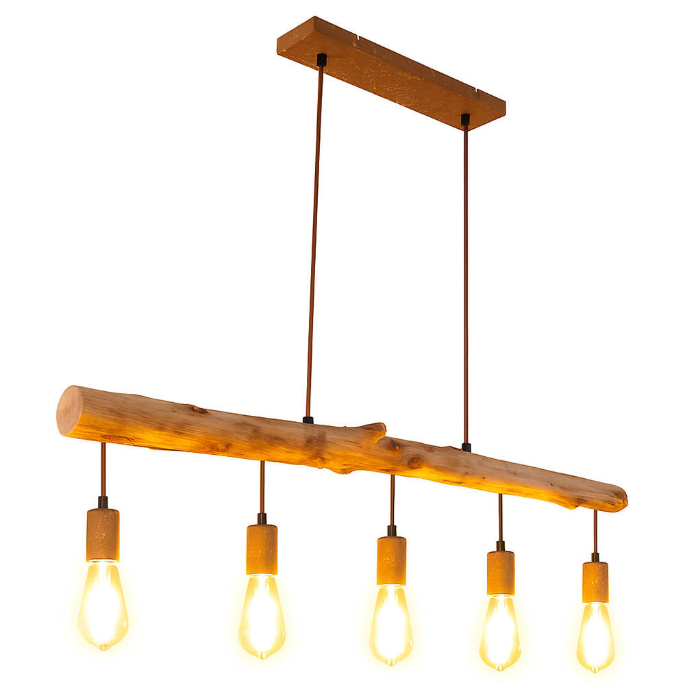 LED HÄNGELEUCHTE Holzbalken Braun - Braun, Holz (100/8.5/140cm) - Globo Lighting