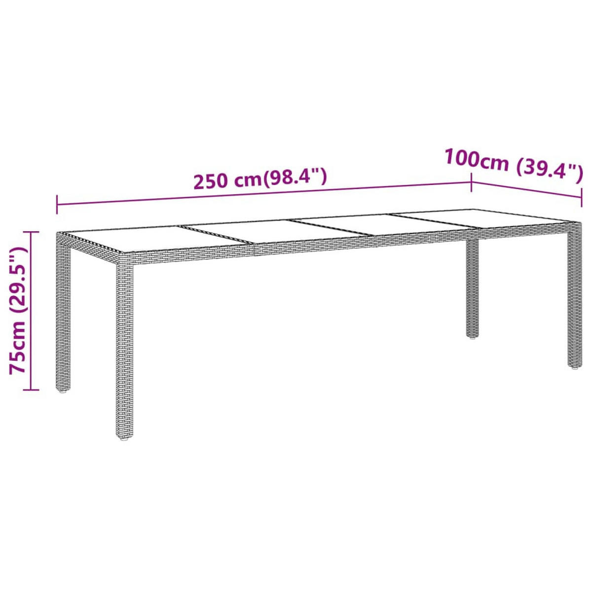 GARTEN-ESSGRUPPE 11Er Set Poly Rattan Grau - Grau, Kunststoff - vidaXL