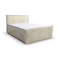 BOXBETT Vanessa mit 2 Bettkästen, 160x200, Farbe: Beige, Cordstoff, mit Bonell-Matratze inkl. Topper - Beige, Holz/Kunststoff (160/200cm) - VENASI MÖBEL