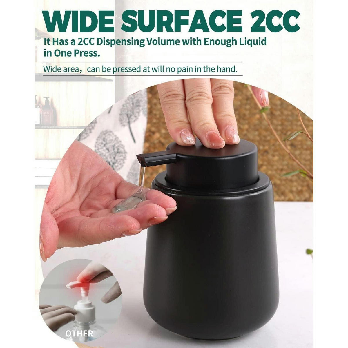 SEIFENSPENDER Keramik Schwarz 350ml - Schwarz, Keramik (5.8/12.5/9.2cm)