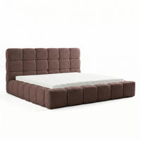 POLSTERBETT AMITY MAXI 160x200 cm in Terrakotta, gepolstertes Kopfteil, Lattenrost, Bettkasten, Bouclé-Stoff - Terracotta/Naturfarben, Holz/Textil (160/200cm) - Muffo
