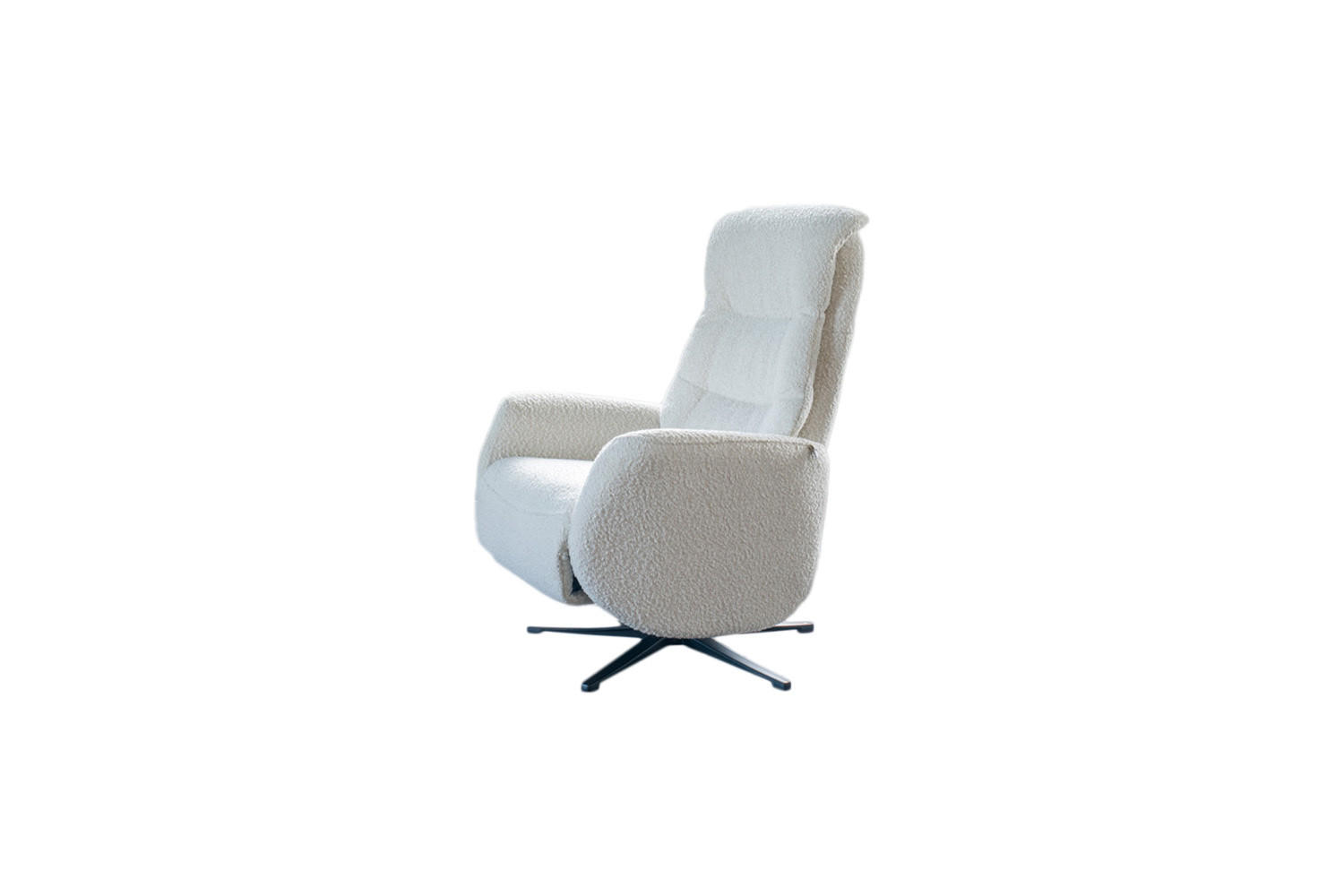RELAXSESSEL SARI Hellgrau Webstoff - Hellgrau/Schwarz, Textil/Metall (77/108/89cm) - KAWOLA
