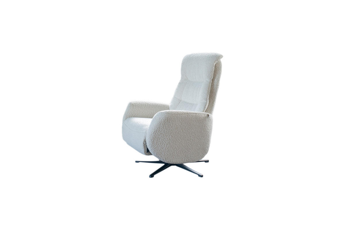 RELAXSESSEL SARI Hellgrau Webstoff - Hellgrau/Schwarz, Textil/Metall (77/108/89cm) - KAWOLA