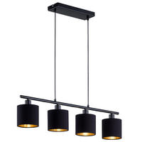 LED HÄNGELEUCHTE Textil Schwarz-Gold - Schwarz, Metall (75/12/150cm)