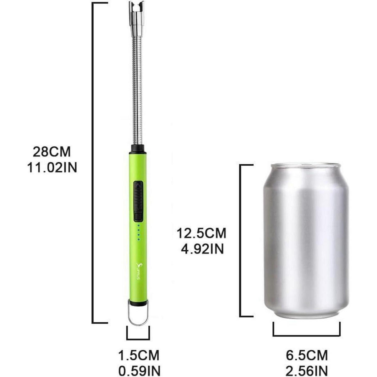 KERZENANZÜNDER mit flexiblem Hals gelb - Hellgrün, Metall (4.3/1.6/27.2cm)