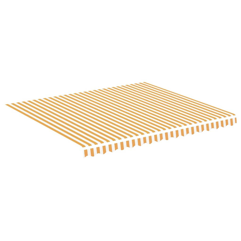 MARKISENSTOFF mit Volant| Gelb-Weiß, für 400x350cm Rahmen| Markisenbespannung Markisentuch - Gelb, Textil (380/0.3/345cm) - DELUKE