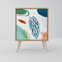 SIDEBOARD BOTANICAL HURRICANE, Eichefarben, 57,5x42x77,5 cm, Schräge Buchenholzfüße - Eichefarben/Buchefarben, Holzwerkstoff/Buchenholz (57.5/77.5/42cm) - SpaceRebels